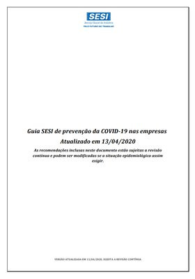 Guia SESI de prevenção da COVID-19 nas empresas 